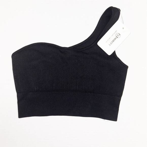 YOGA TOP Womens Size Small Black One Shoulder Activewear Workout - Picture 5 of 7